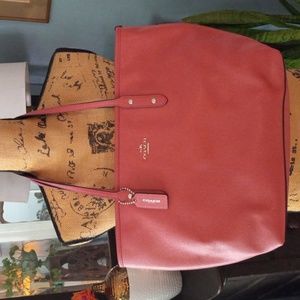 Coach City Zip Tote in Watermelon Crossgrain Leather Authentic Handbag Tote